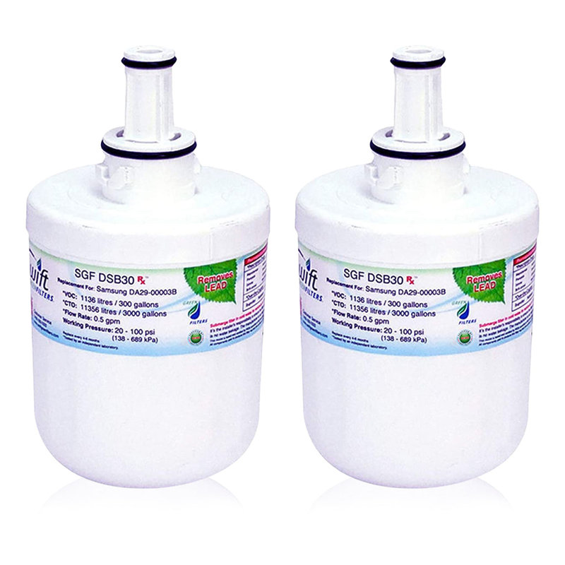 SGF-DSB30 Rx Compatible Refrigerator Water Filter for DA2900003, DA6100159, DA2900003AB (2 Pack).