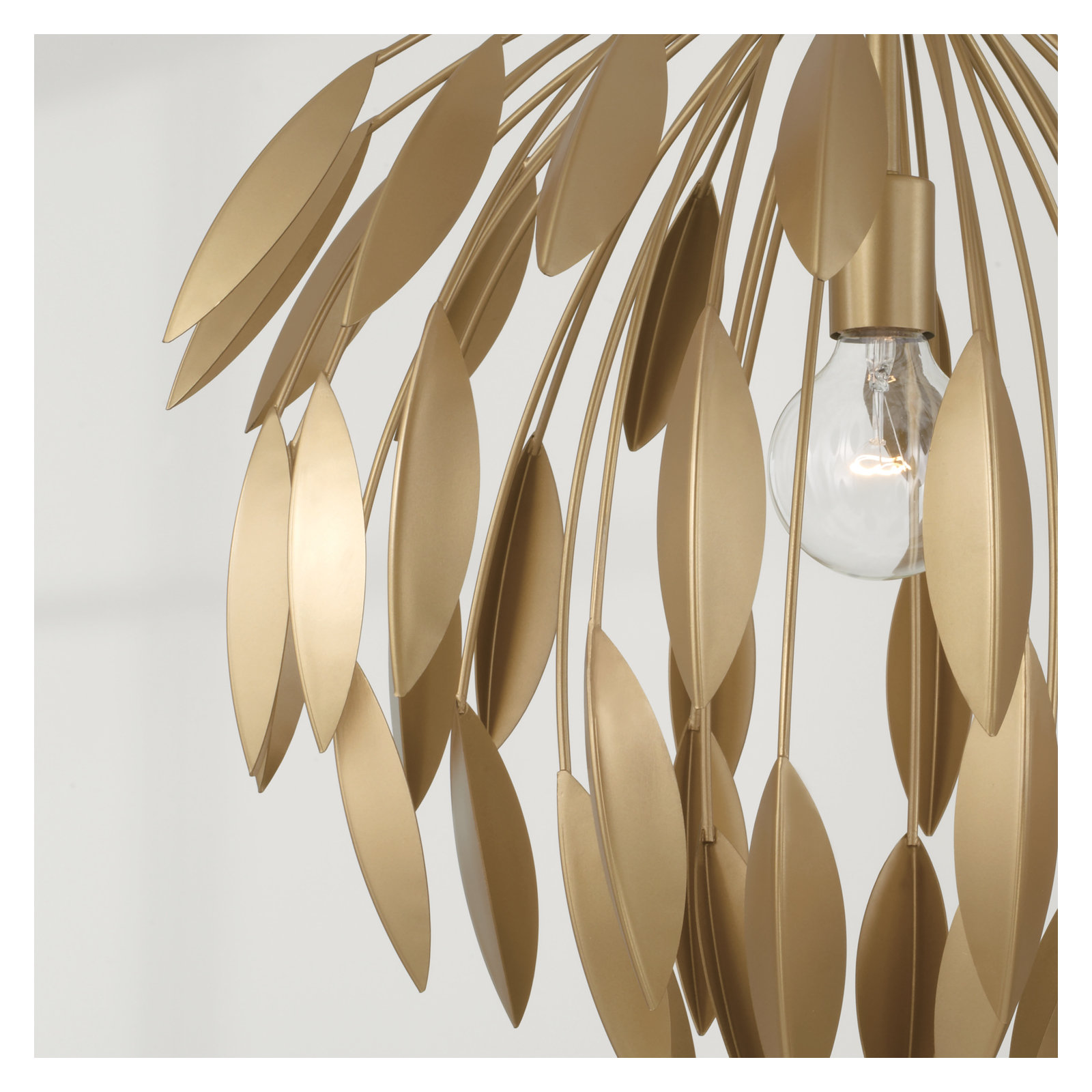 Single Light Dimmable Pendant, Gold, 68.75"H x 20"W x 20"D