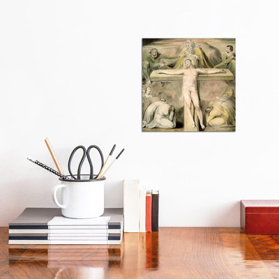 Christ Nailed To The Cross: The Third Hour by William Blake - Wrapped Canvas Print