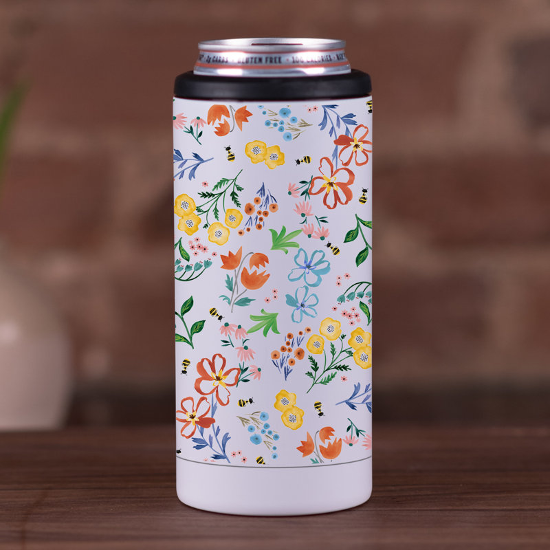 Cheery Floral and Bee Pattern 12 oz. Beverage Sleeve
