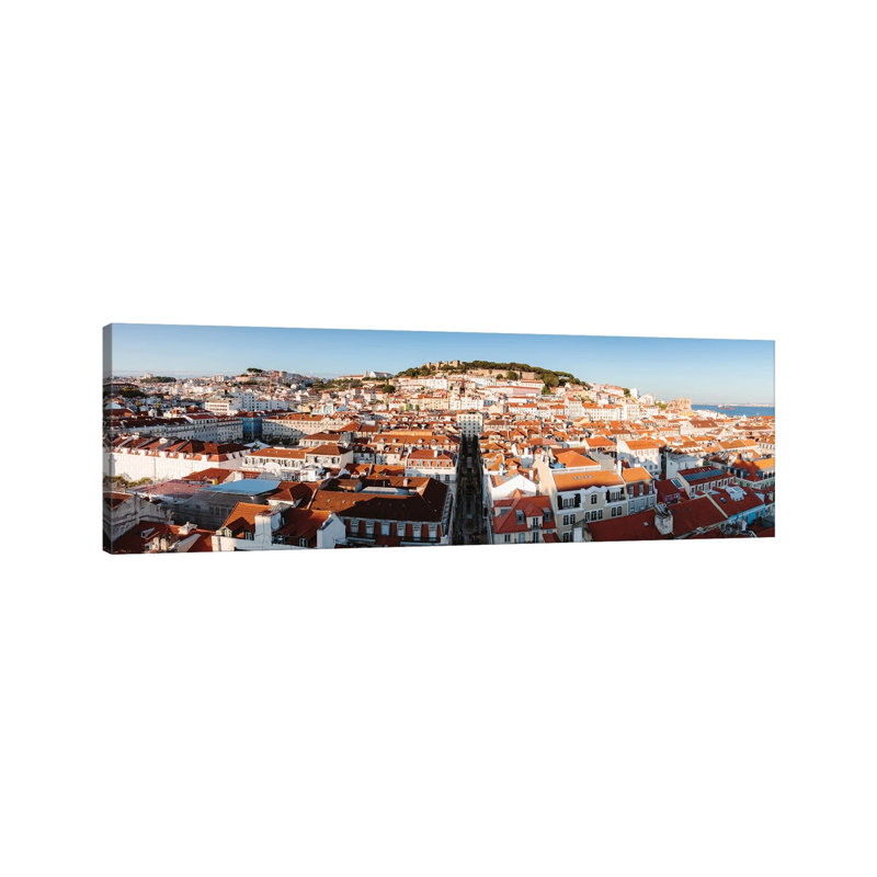Lisbon Panoramic by Matteo Colombo - Wrapped Canvas Panoramic Print, 30.48 cm H x 91.44 cm W x 1.91 cm D