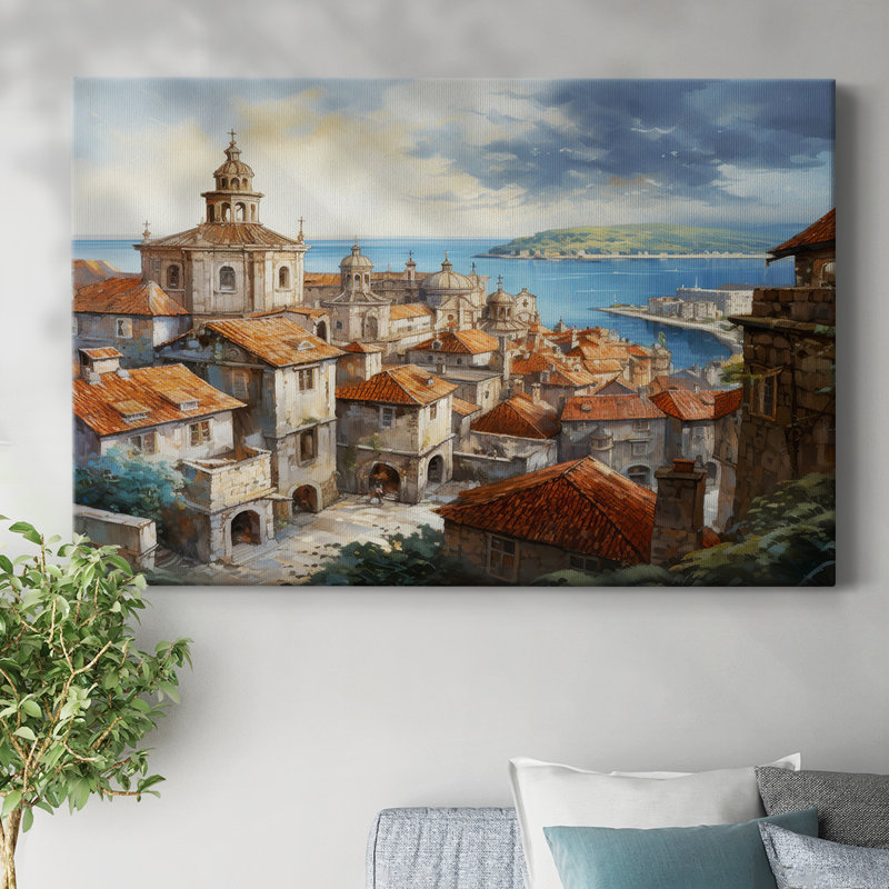 Paysages - Toile tendue avec châssis Premium - Prêt à être accroché, H 32 po x l 48 po