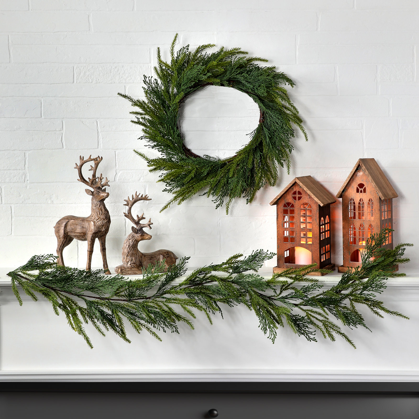 PVC Greenery 48" Cedar No Holiday Garland