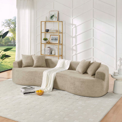 Cloud Sectional Curved Sofa Minimalist Chenille Modular No Assembly