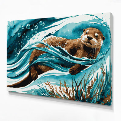 Art mural sur toile bleu