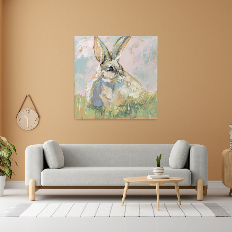Art contemporain Bugsy neutre avec animaux, H 48 po x l 48 po