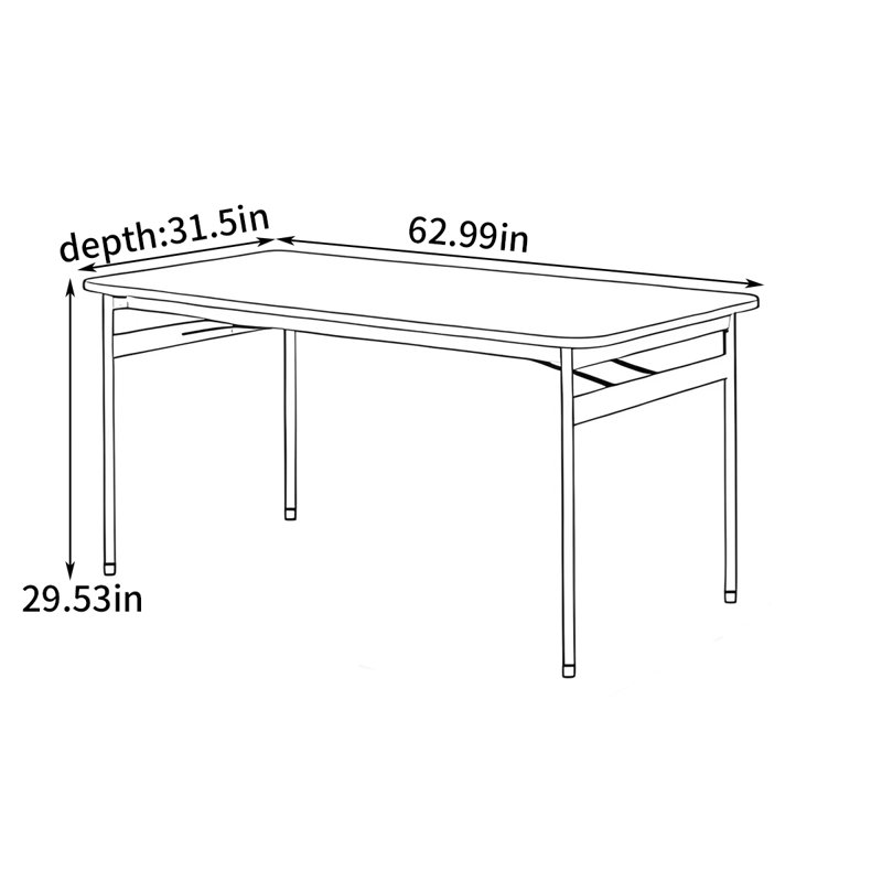 Table de salle à manger rétro française, H 29,53 po x L 62,99 po x l 31,5 po