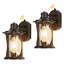 Lampe murale d'extérieur moderne brun Dusk to Dawn avec base E26 et verre trempé, rouille et imperméable (ensemble de 2)-651159092-651065210