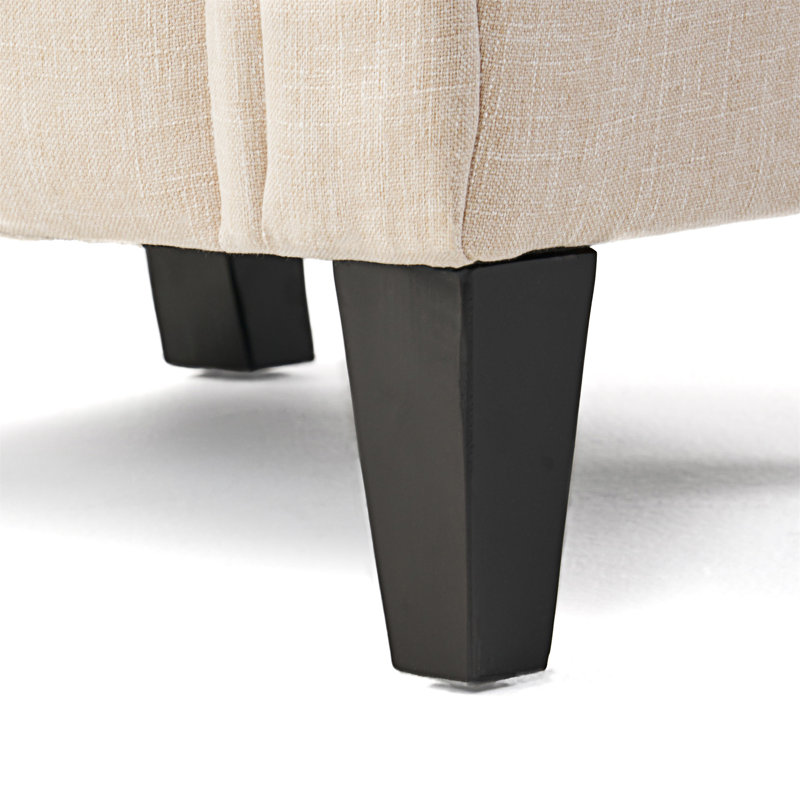 Mirod Comfy Accent Chair With Tufted Backrest, Light Beige
