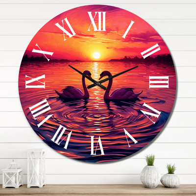 Horloge murale Swans In Love
