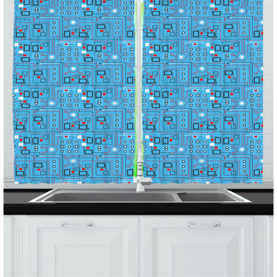 Geometric Pointed Kitchen Curtain
