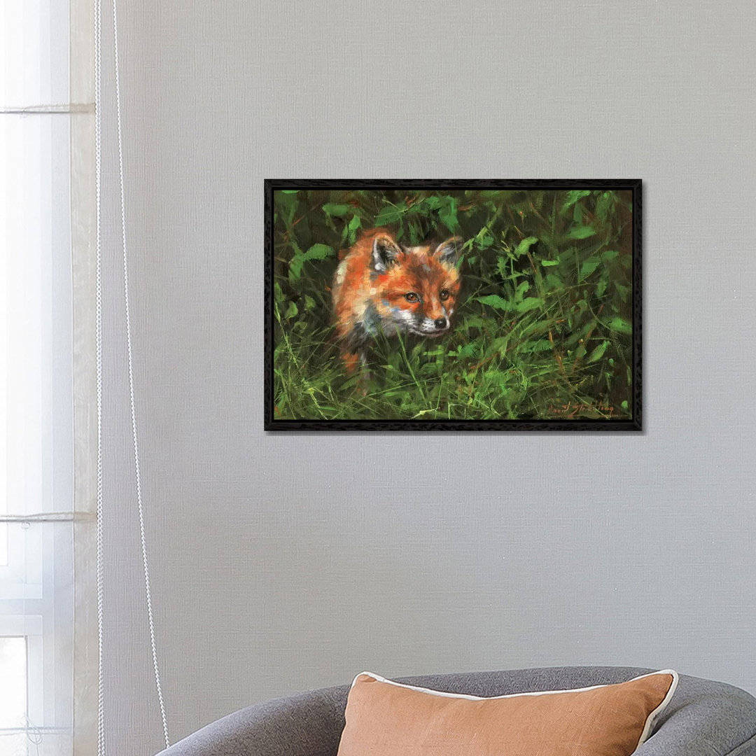 Rotfuchsstudie in Öl von David Stribbling - Galerie-umwickelte Leinwand Giclée auf Leinwand