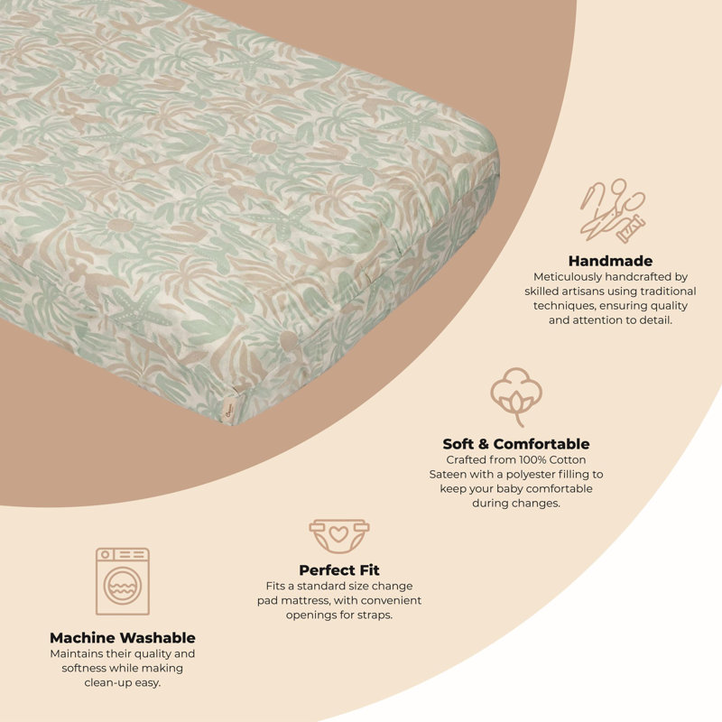Cove Quilted Change Pad Cover (beach Life)