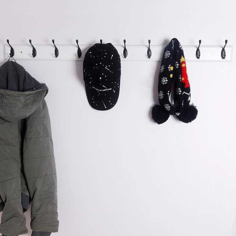 Wall Mounted Clothes Rack, Black/White