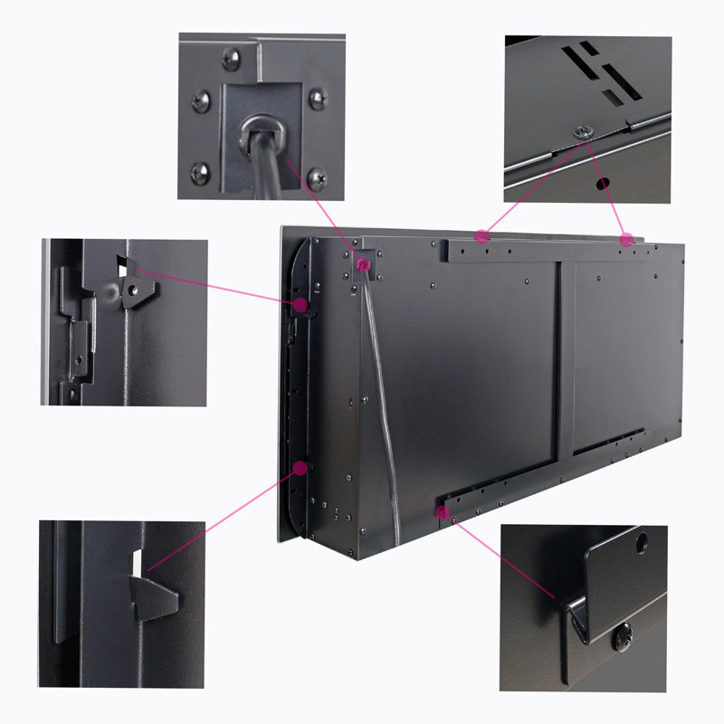 Matte Black Fireplace Insert with 5000 BTU, 18.6" H x 50" W x 4.3" D