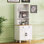 Armoire de rangement Farmhouse avec pieds en bois massif, tiroir et tablettes réglables