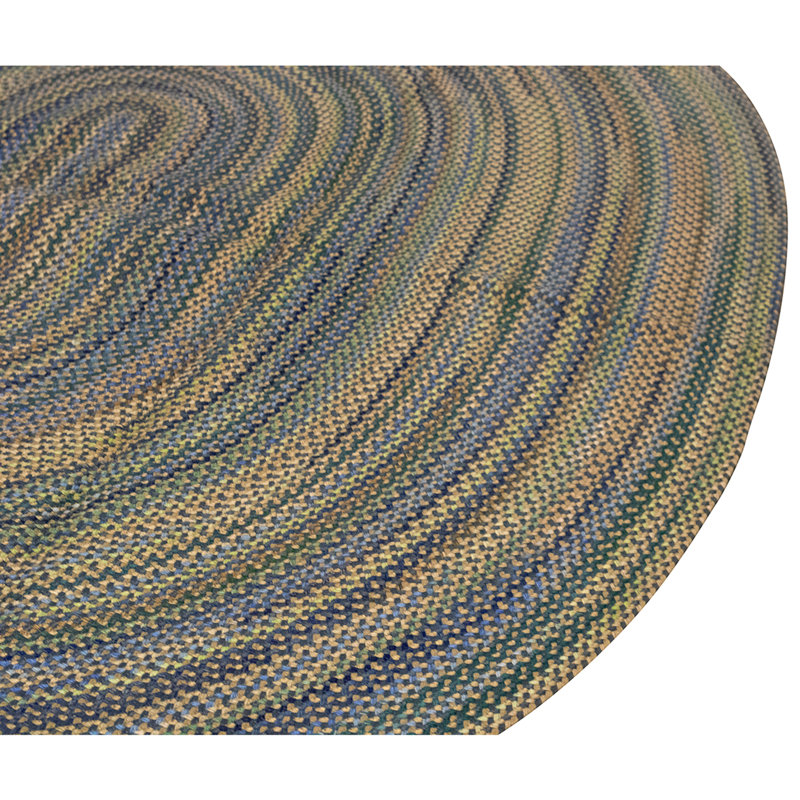 Hand Knotted Wool Area Rug in Blue