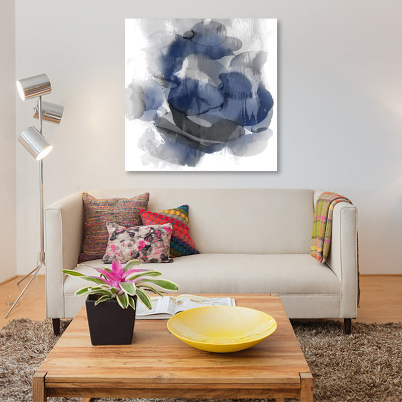 «Flow II», reproduction d'impression sur toile neutre, H 26 po x l 26 po x P 1,5 po, Pas de tapis, Toile tendue