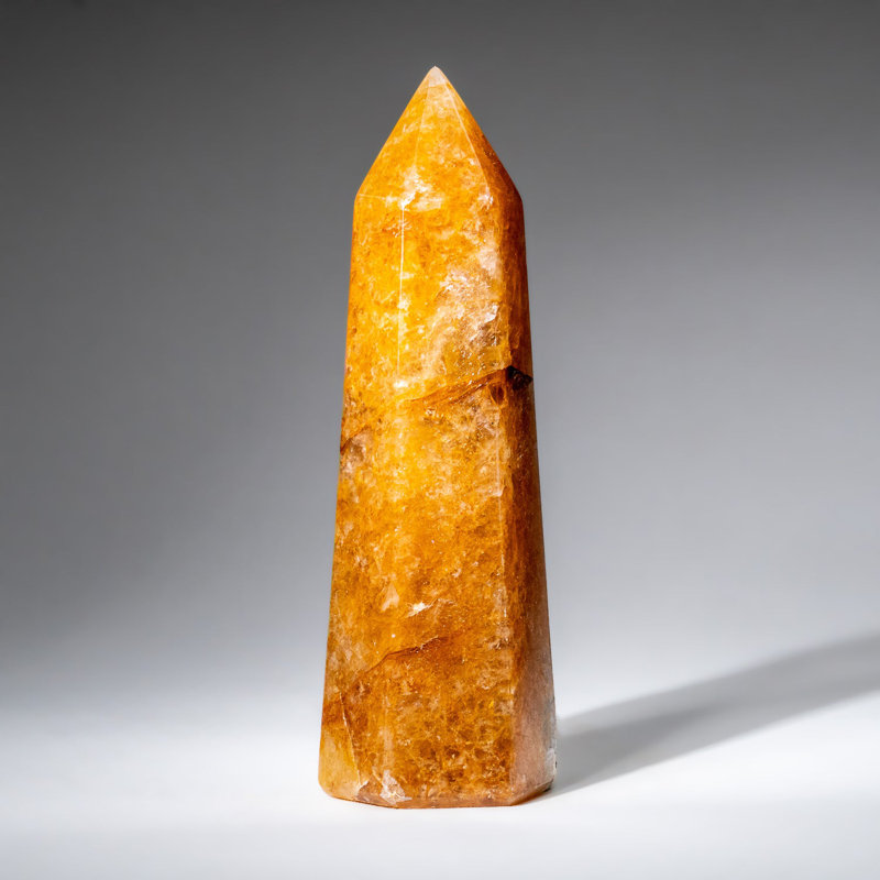 Genuine Polished Lemon Quartz Point (1.5 Lbs), 7" H x 2.25" W x 2" D