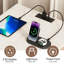 Table de chevet avec station de charge, table de chevet en bois avec 2 tiroirs et tablette d'appoint-129577864