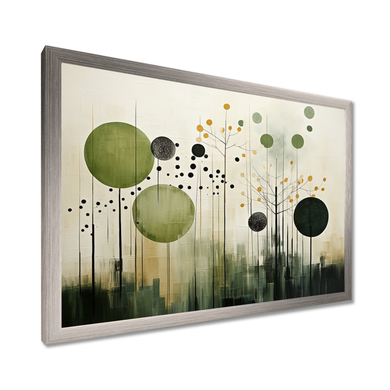 Vert, beige, scandinave moderne scandinave I - art mural moderne-scandinave, H 34 po x l 44 po x P 1,5 po