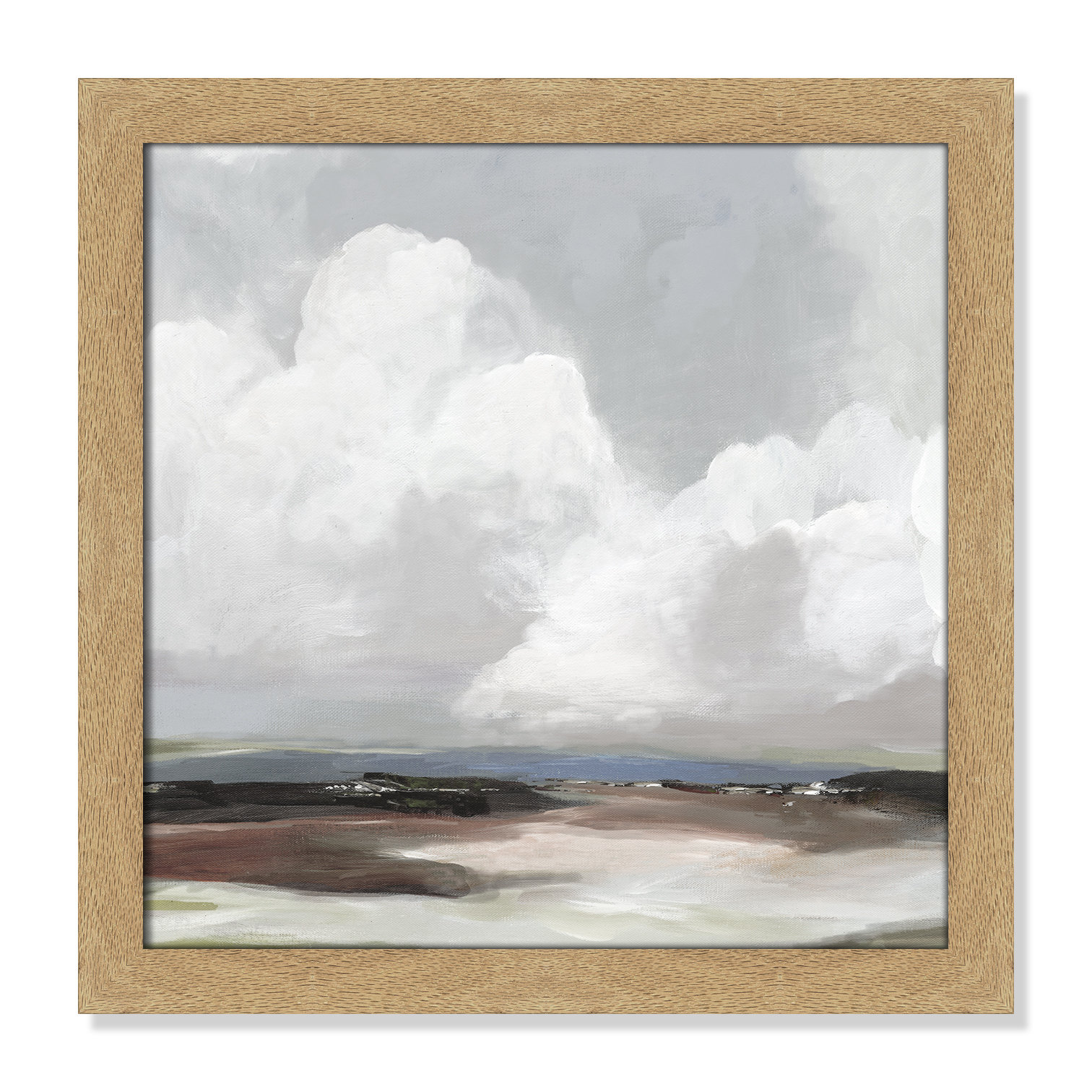 Avron "Morning Air" Painting, 18" H x 18" W x 1.12" D, Natural Framed