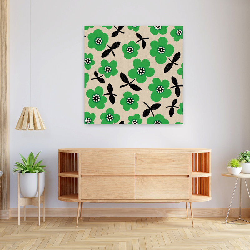 Art contemporain Bold Vibrant Contemporary Poppy Spring Summer, H 36 po x l 36 po
