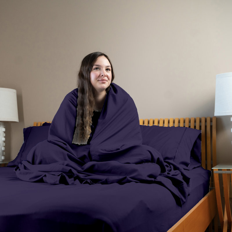Ultra Soft Bamboo Sheet Set - 4 Pc Set - Wrinkle Resistant - Cooling Sheets with Deep Pockets, Purple