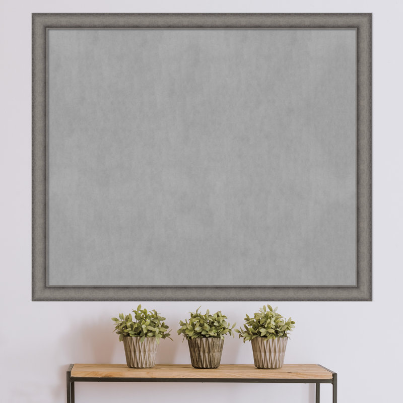 Tableau magnétique encadré en béton bruni Keeton, 44" H x 52" W