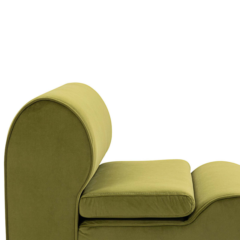Chaise d'appoint en velours 33,46 po Josman, Velours vert olive