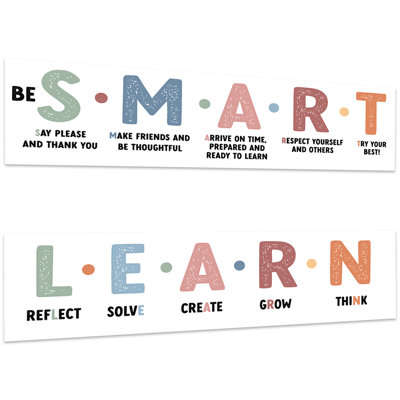 13"X48" Large In This Classroom We Learn Banner Sign For Teachers, Door, Wall Decor, Baho Motivational, 2-Pk