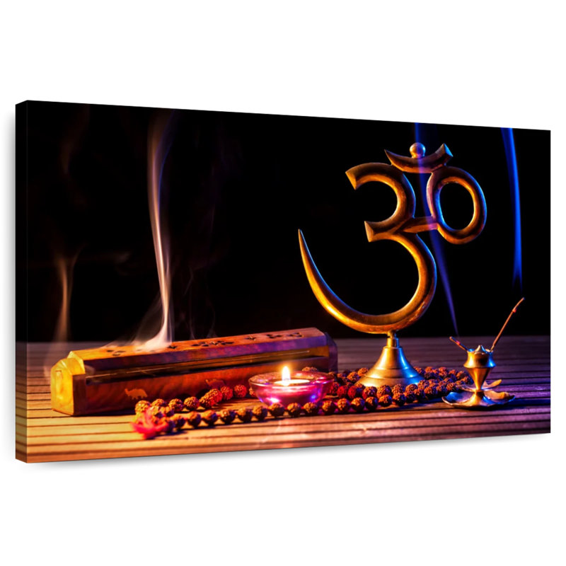 Adella Japamala And Om Symbol Statue, 30" H x 45" W