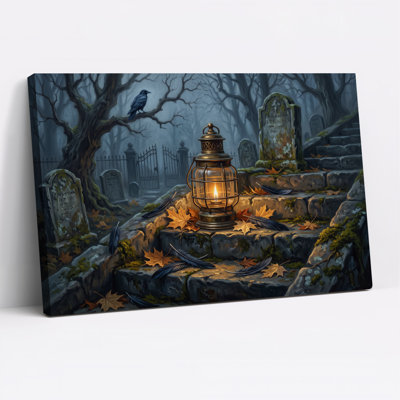 Art mural sur toile, lanterne rougeoyante