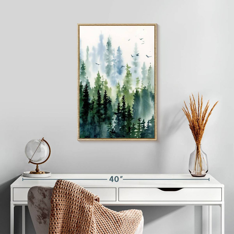 Treeline, Floating Frame Natural Wood, 17" x 25"