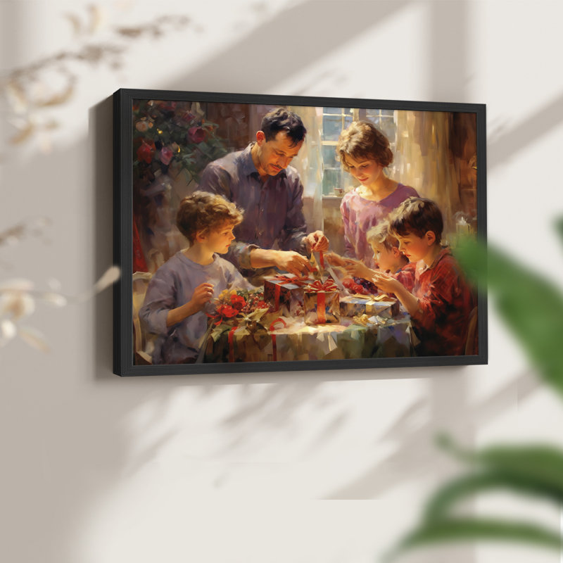 Art de Noël - CDXLII - Reproduction encadrée - Restickable, H 16 po x l 20 po, Noir, noir, noir, noir