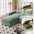 114.2'' Down-Filled Modular Sofa with Adjustable Recline Backrest and Storage Space, Dark Green-1504166362