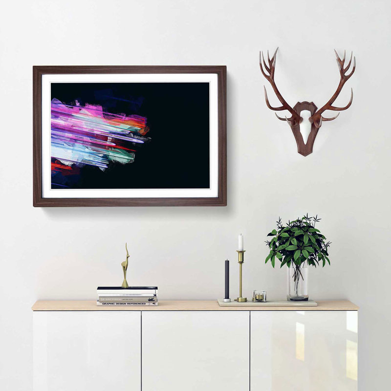 Speeding Through in Abstract - Picture Frame Graphic Art Print, Walnut Framed, 62cm H x 87cm W x 2cm D