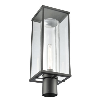 Lampadaire d'extérieur 1 lumière de 19,75 po de hauteur Augusta - noir mat
