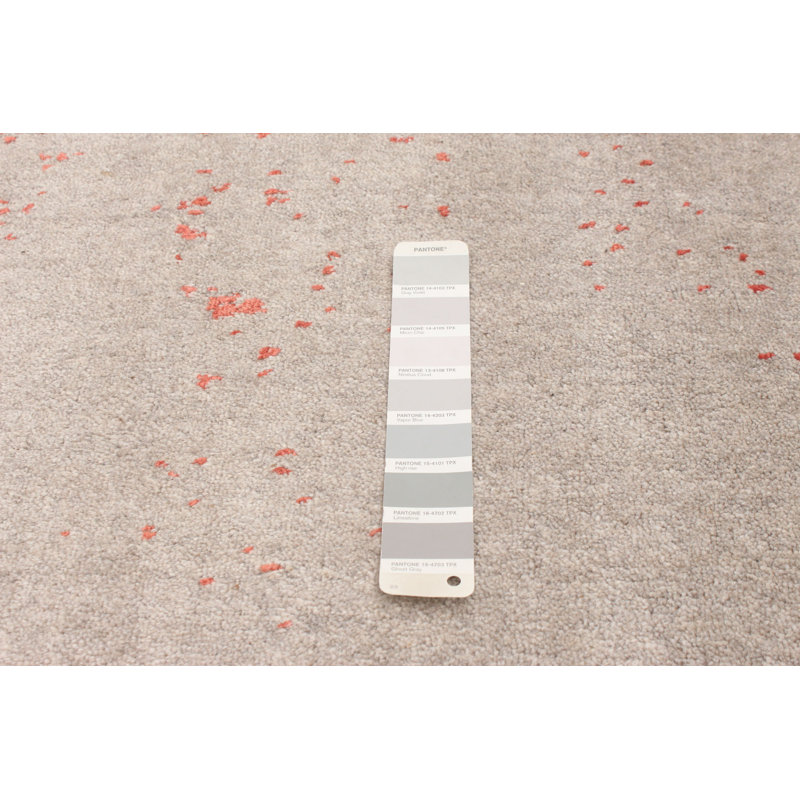Tapis rose noué à la main, Rectangle 5 pi x 7 pi 3 po