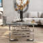 Table basse grise et argentée