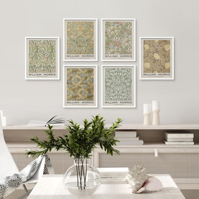 " Poster William Morris Botanical Floral " 6 - Pieces
