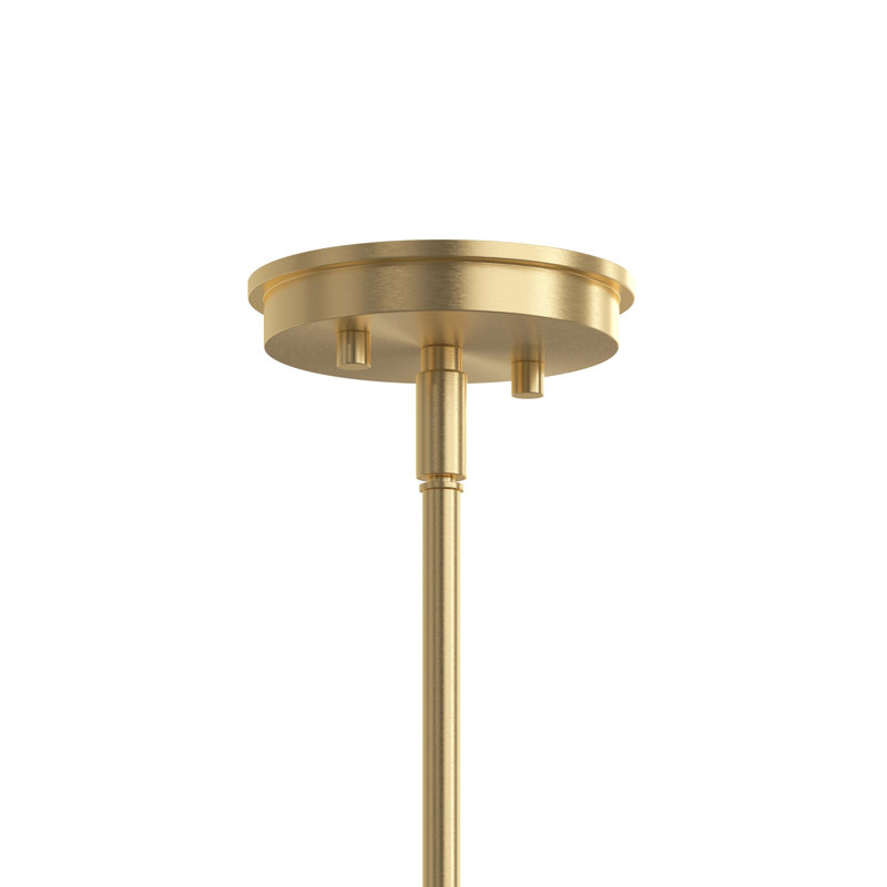Grand lustre doré brossé 6 lumières Reines, Or brossé, 6