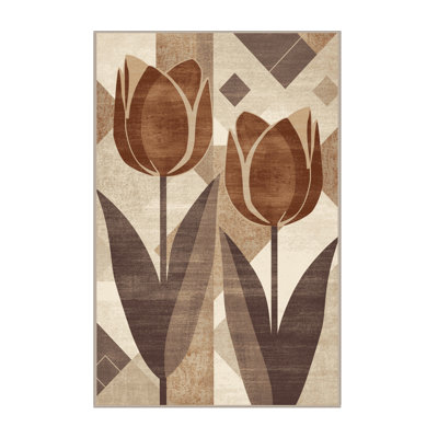 Tapis moelleux moelleux à motif géométrique moderne et contemporain Durso Tulip