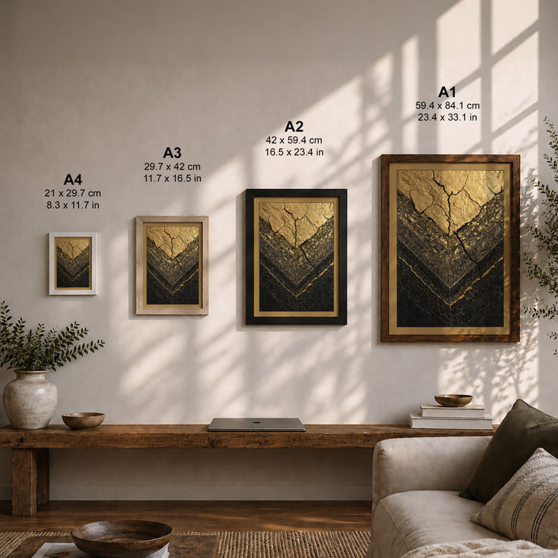 Golden Divide Industrial - Framed Print, A1 - 84.1 x 59.4 cm, Unframed