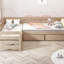 Lit plateforme simple en forme de L avec trois tiroirs de rangement-1791583527