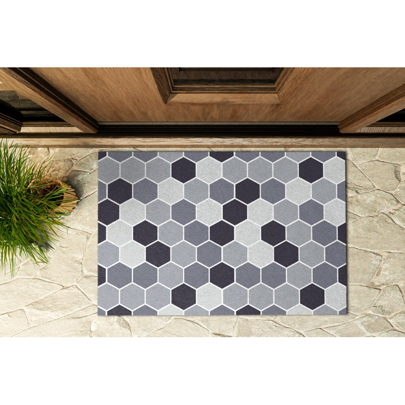 Non-Slip Geometric Outdoor Doormat