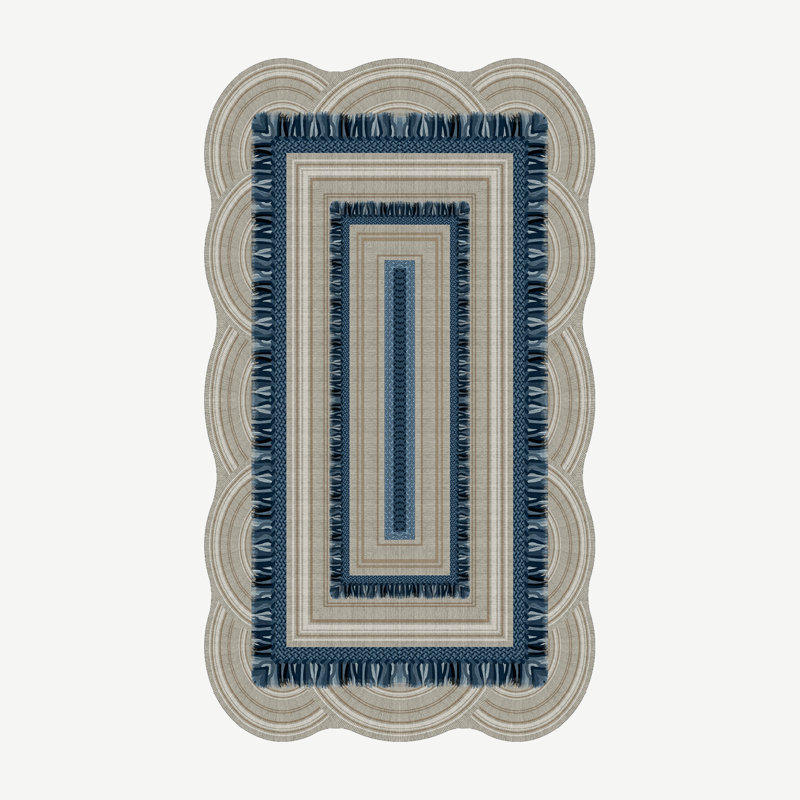 Tapis en polyester tissé à la machine Novelty Weidner, Nouveauté 3 pi 11 po x 5 pi 11 po