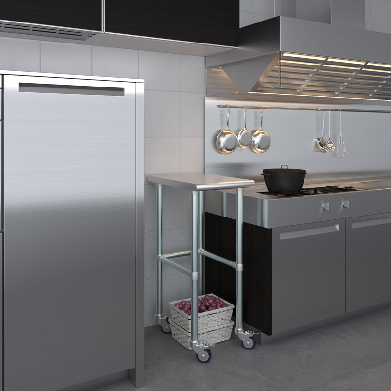 Table de travail en acier inoxydable, H 38 po x L 15 po x l 24 po