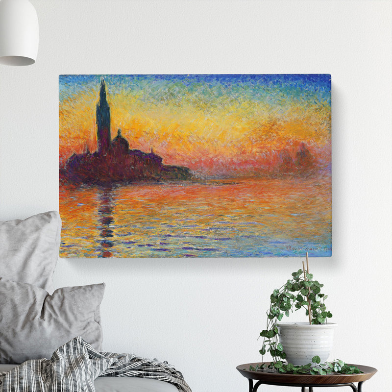 San Giorgio Maggiore At Dusk by Claude Monet - Wrapped Canvas Painting, 40cm H x 60cm W x 3cm D