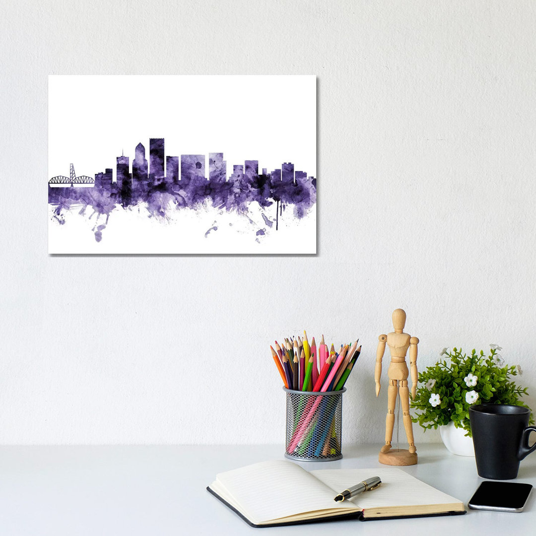 Portland, Oregon Skyline by Michael Tompsett - Wrapped Canvas Gallery-Wrapped Canvas GiclÃ©e